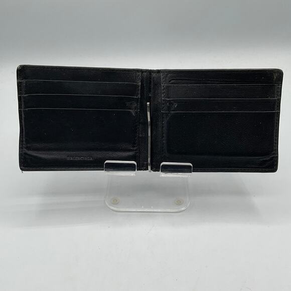 Balenciaga Bifold Leather Card Holder with Money Clip - Black - Picture 4 of 8
